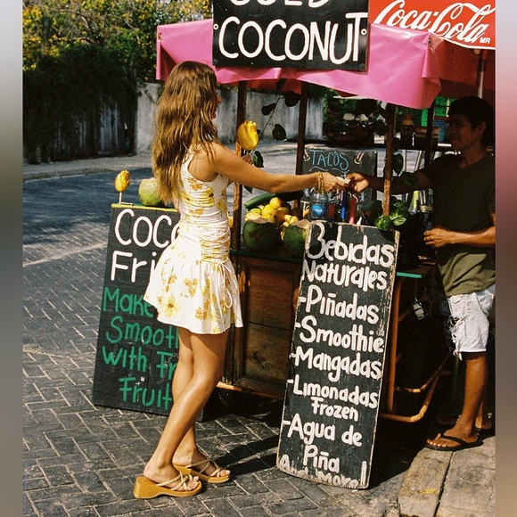 SABO Brea Floral Cotton Lace Up Mini Dress 2 - Picture 4 of 13